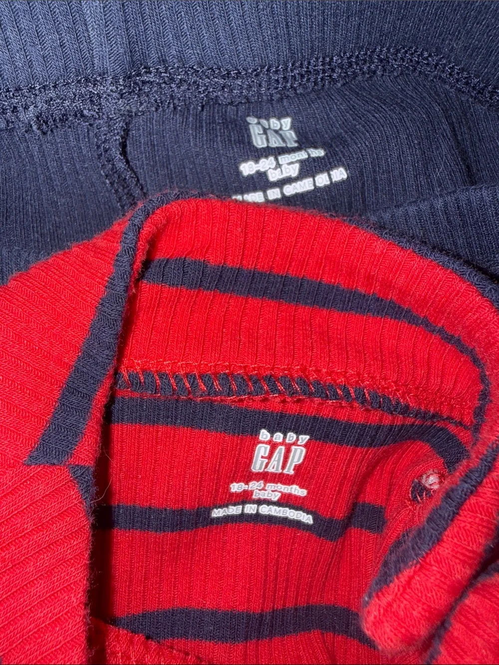 GAP Baby Rib Mockneck Outfit Set - Red & Navy - 18-24 months